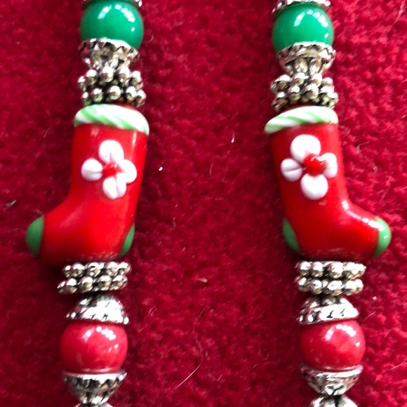 Blown glass Christmas theme necklace - Picture 5 of 16